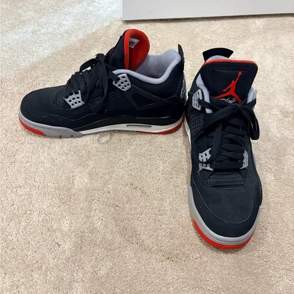 Air Jordan 4 Retro – Black/Red – Big Boy 7 – Worn 1x - Picture 3 of 4